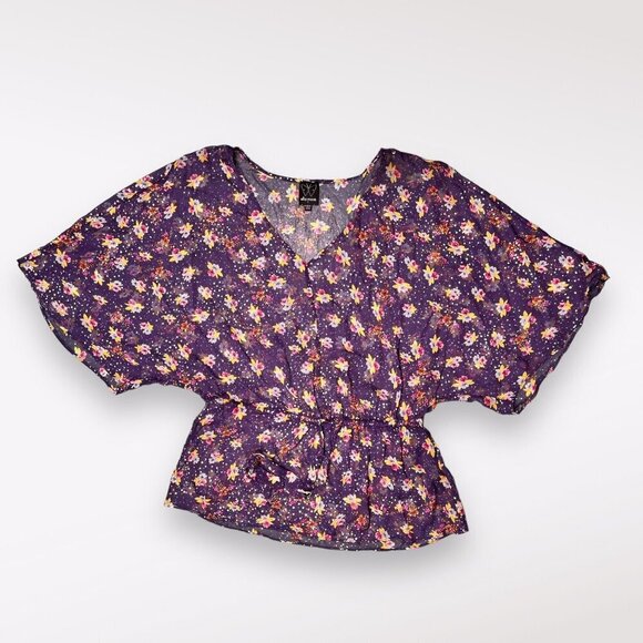 Floral Silk Sheer Blouse Ella Moss Anthropologie Small - Picture 9 of 10